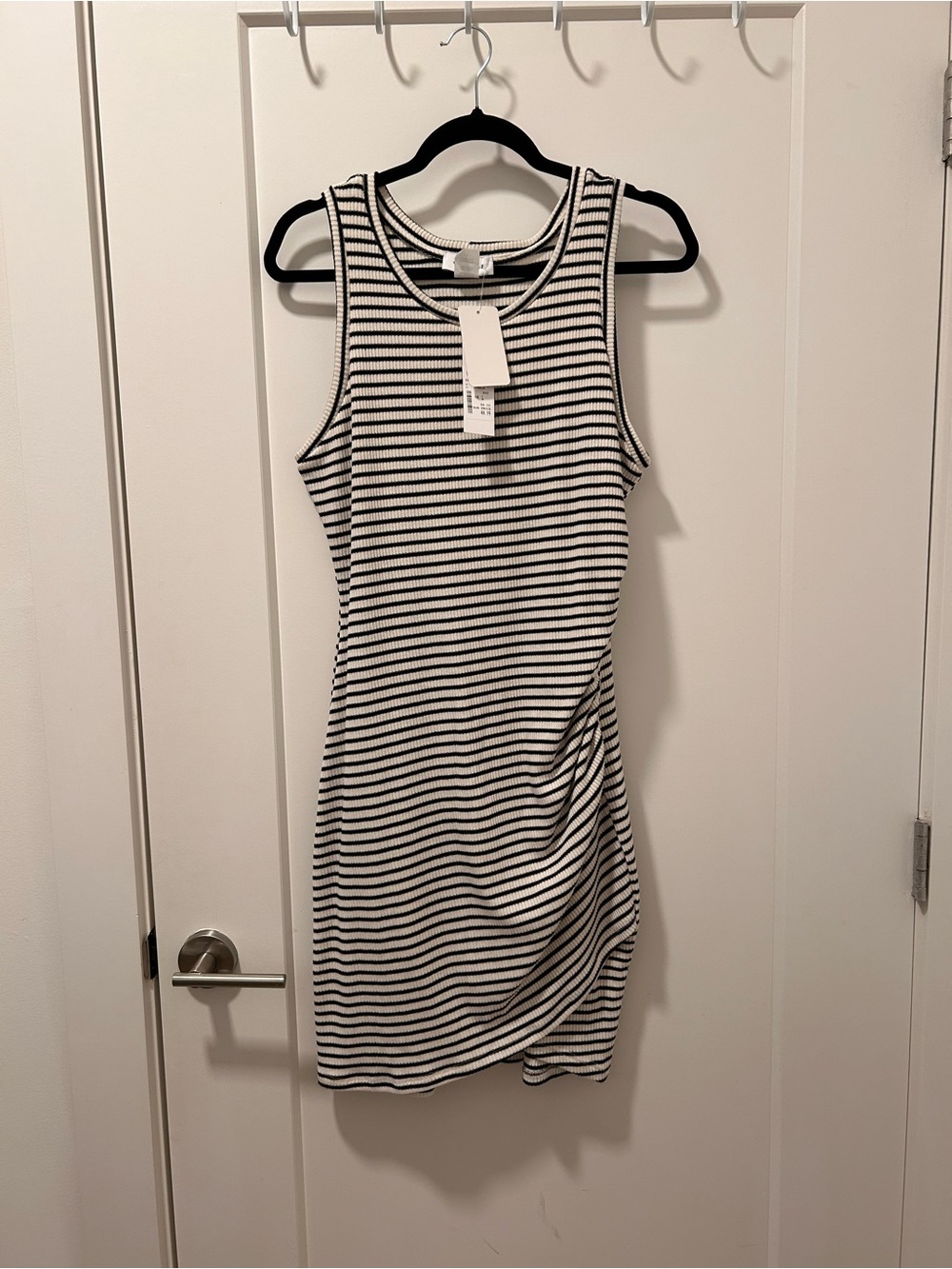 Gilli Black and White Striped Tank Mini Dress